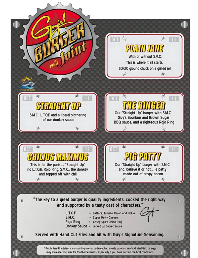 guy's burger joint carnival menu
carnival guy's burger joint menu
carnival cruise guy's burger joint menu
guy's burgers carnival menu
Carnival guy's burgers carnival menu