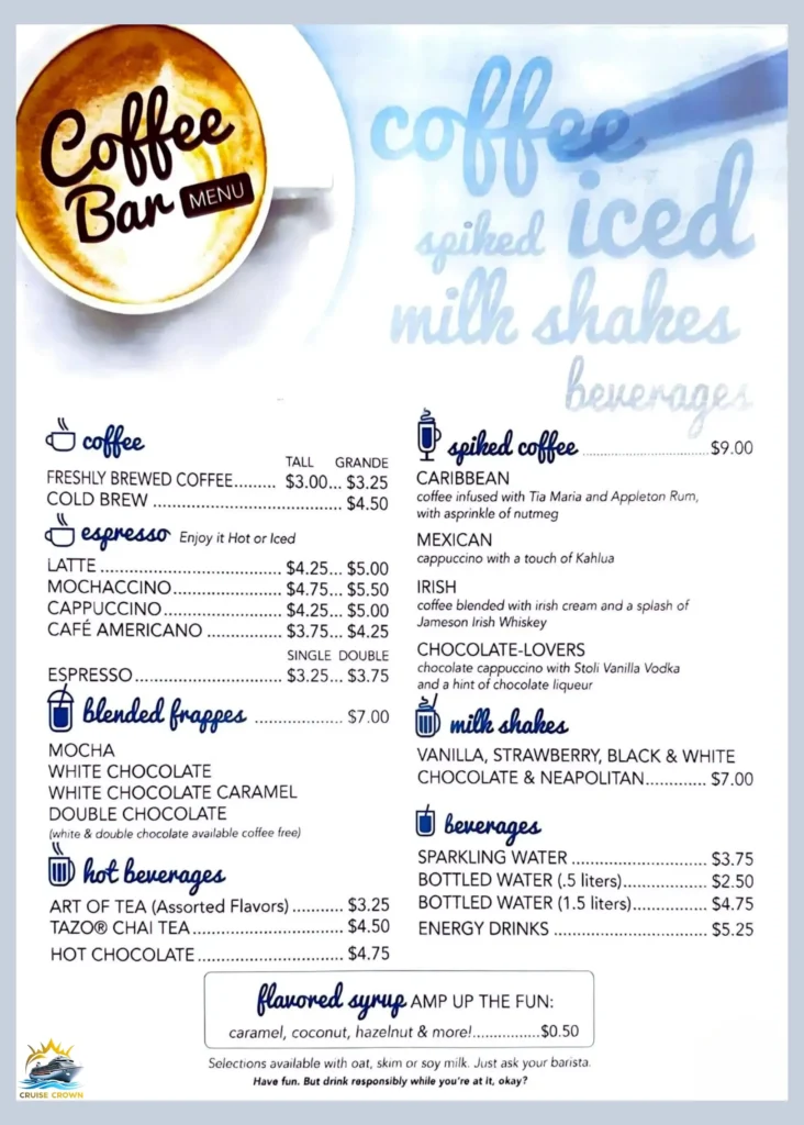 Carnival Coffee Bar Menu