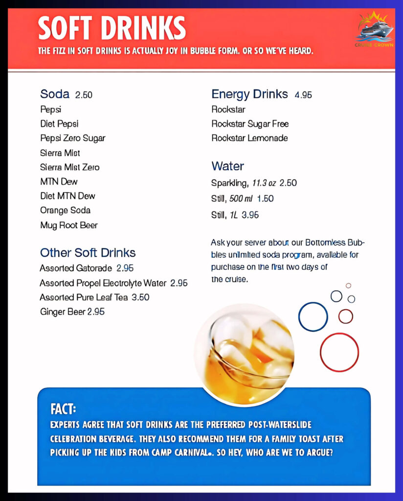 Carnival Soda Menu