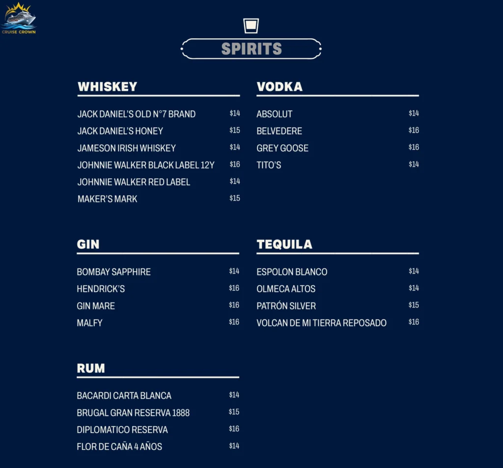 MSC All Star Sports Bar Menu
msc drinks menu
