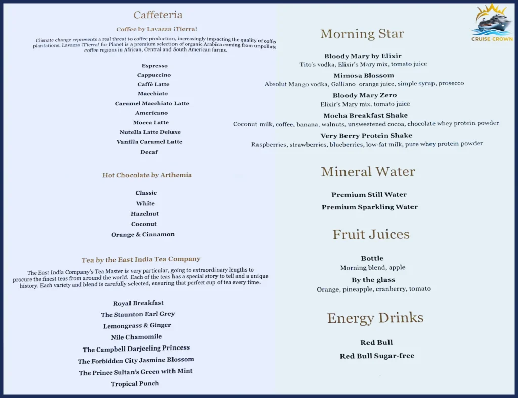 MSC Top Sail Lounge Menu
msc drink menu 