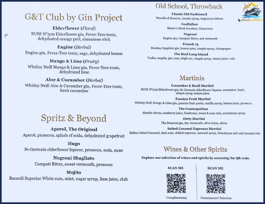 MSC Top Sail Lounge Menu
msc cruise drink menu