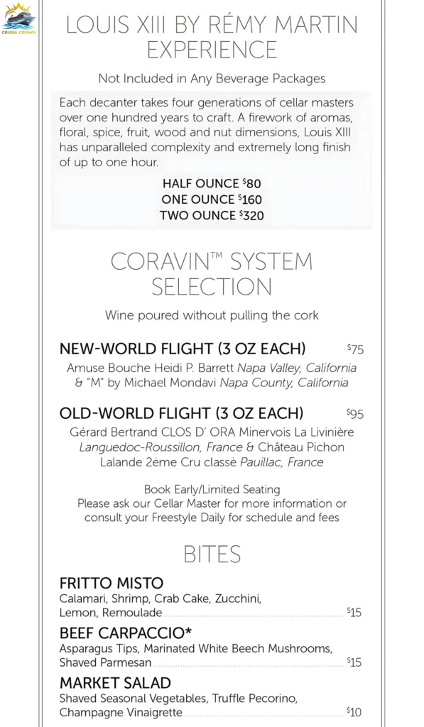 NCL Wine Bar Menu