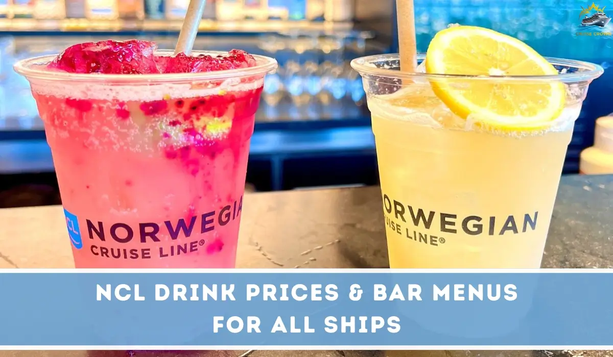NCL Drinks Menu 2025 Prices