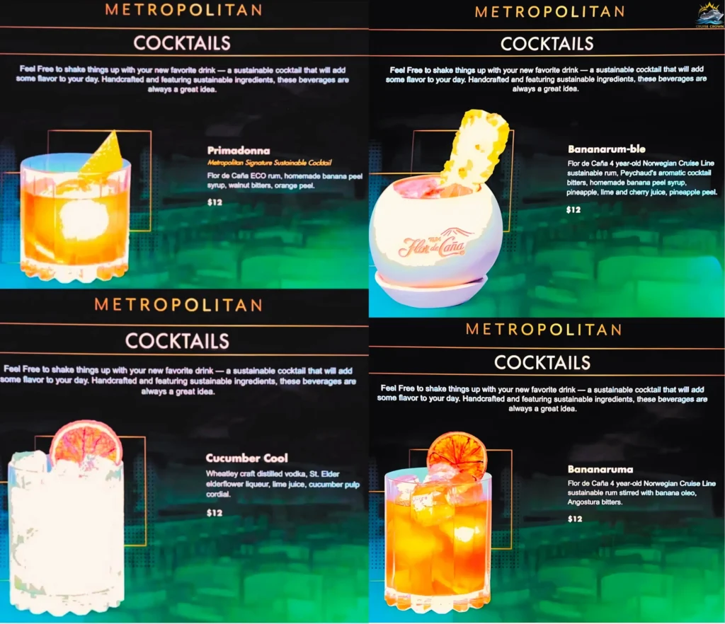 NCL Drink Menu 2025 prices