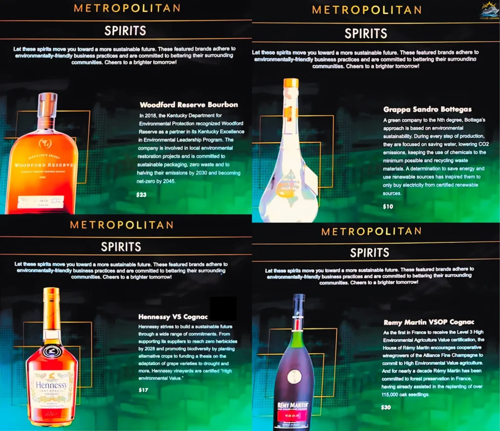 NCL Metropolitan Bar Menu