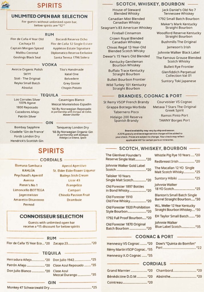 NCL drink list