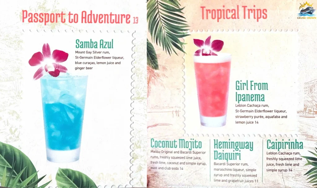 Royal Caribbean Boleros bar menus
Star of the Seas Bar Menus