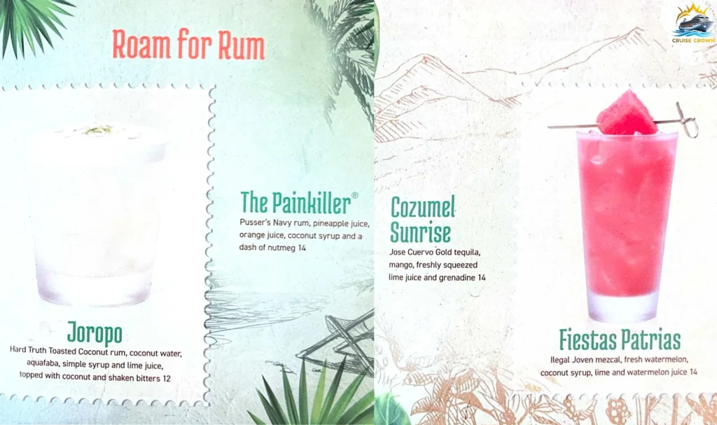 Royal Caribbean Boleros bar menus
Star of the Seas Bar Menus