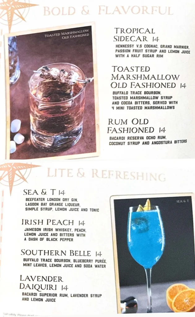 Royal Caribbean Schooner bar menus
Star of the Seas Bar Menus