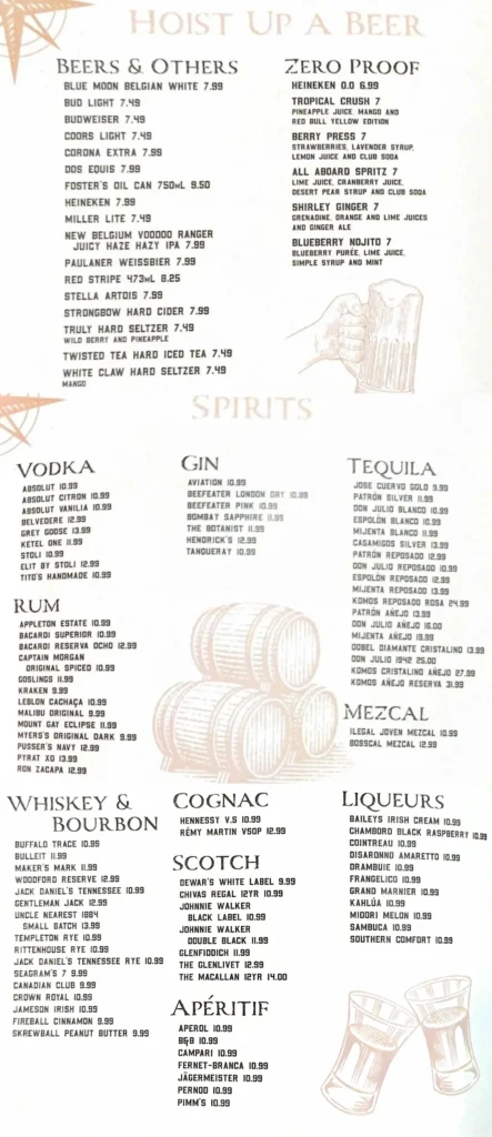 Royal Caribbean Schooner bar menus
Star of the Seas Bar Menus