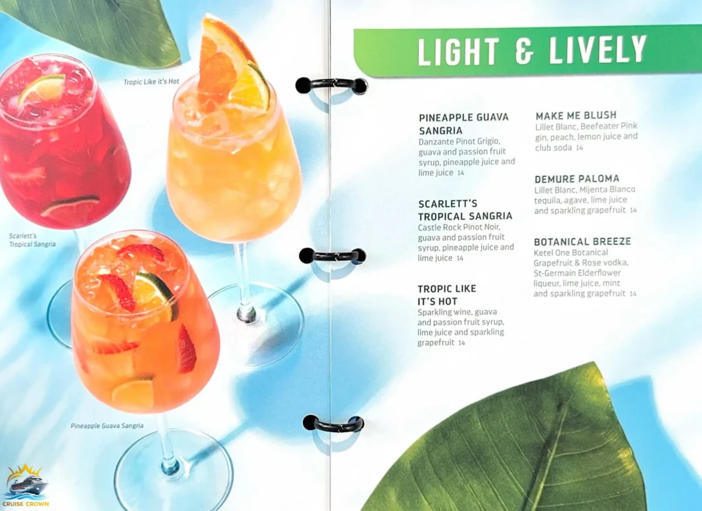 Royal Caribbean Drink Prices
Star of the Seas Bar Menus