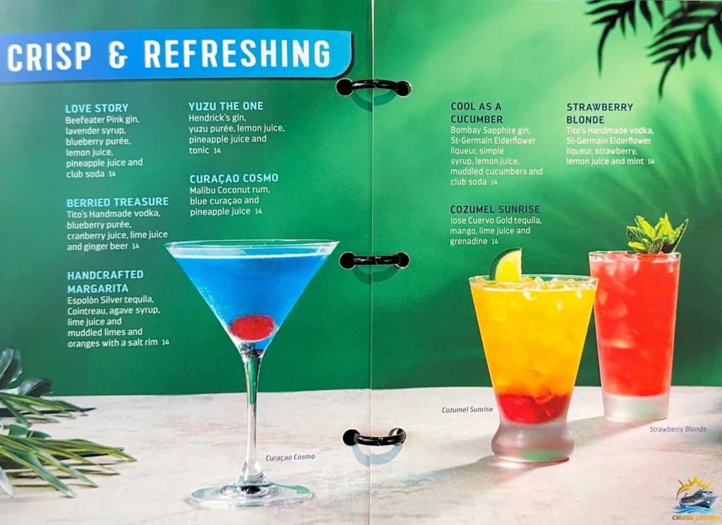 Royal Caribbean Drink Prices
Star of the Seas Bar Menus