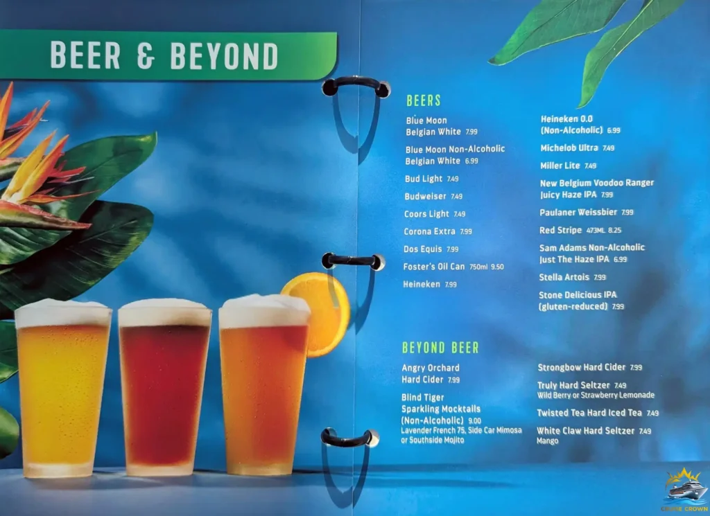Royal Caribbean Drink Prices
Star of the Seas Bar Menus