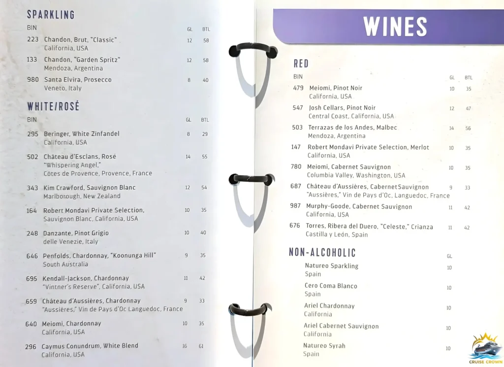 Royal Caribbean Drink Prices
Star of the Seas Bar Menus