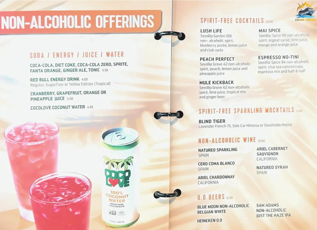 Royal Caribbean Drink Prices
Star of the Seas Bar Menus
