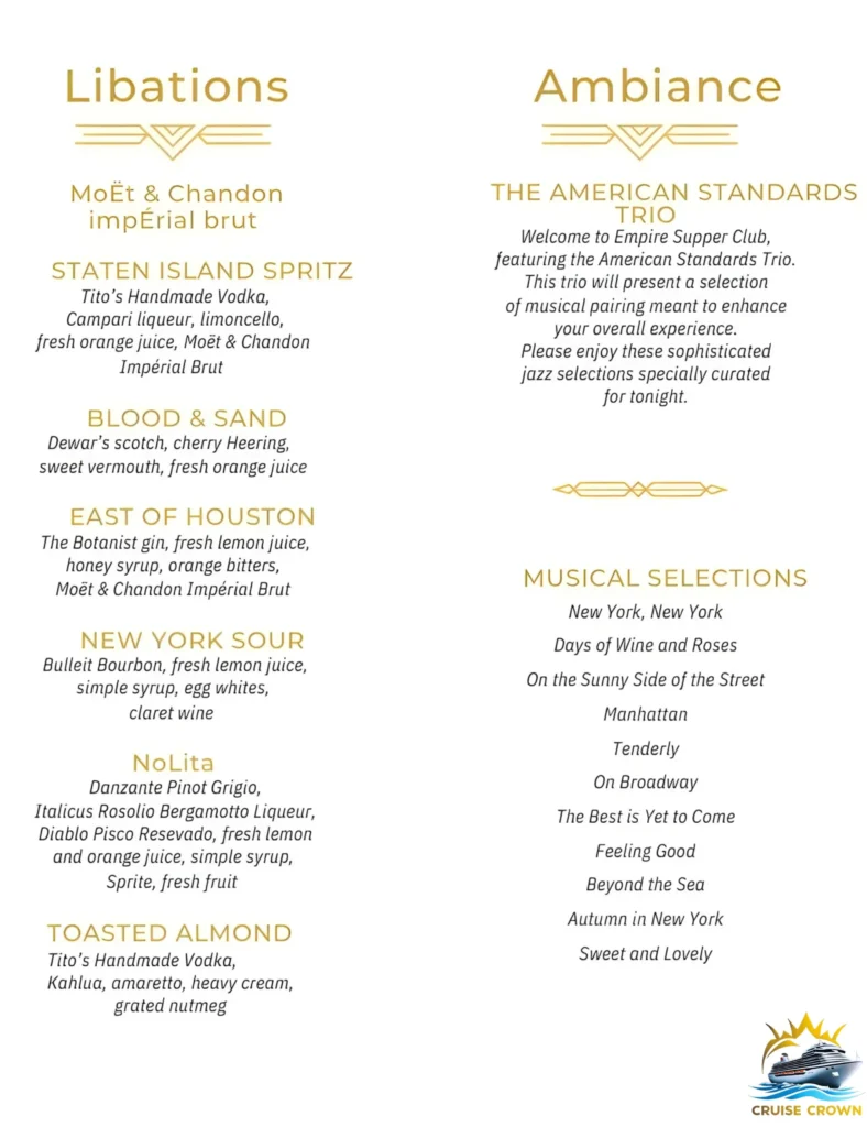  Empire Supper Club Icon of the Seas menu
royal caribbean drinks menu

