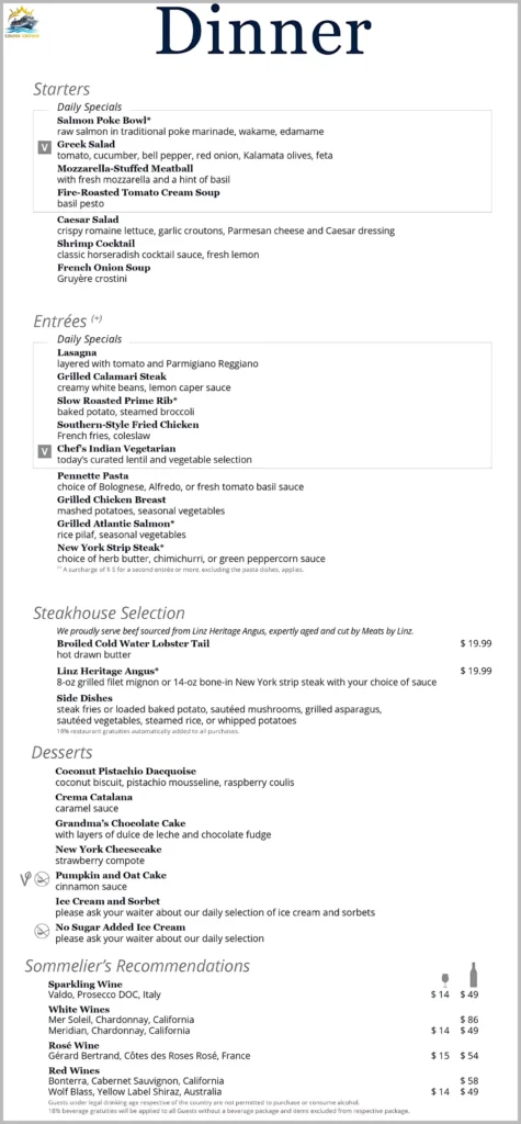 msc dinner menu 2025
msc main dining room menu 2025