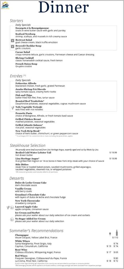 msc dinner menu 2025
msc cruises main dining room menu 2025