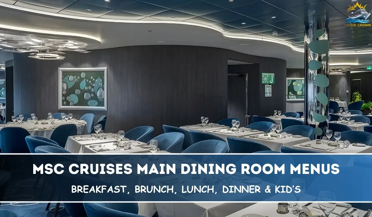 MSC Main Dining Room Menus