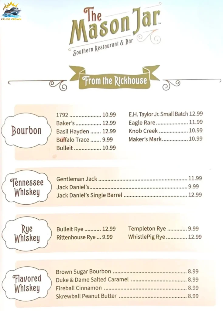 Royal Caribbean Mason Jar drink menu
drink prices on royal Caribbean