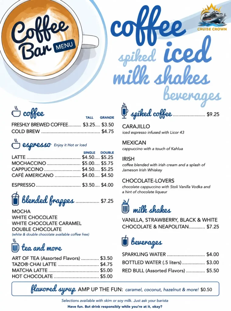Carnival Coffee Bar Menu 1