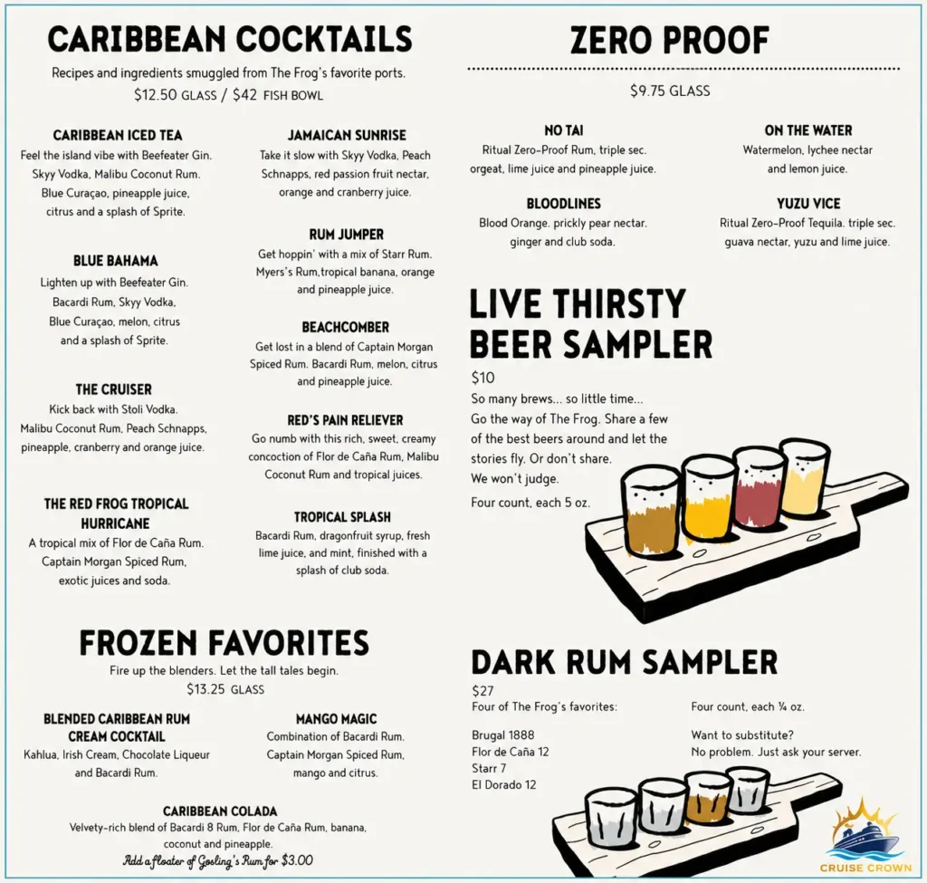 Carnival Red Frog Pub Menu 2