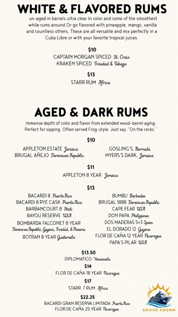 Carnival Red Frog Pub Menu 3