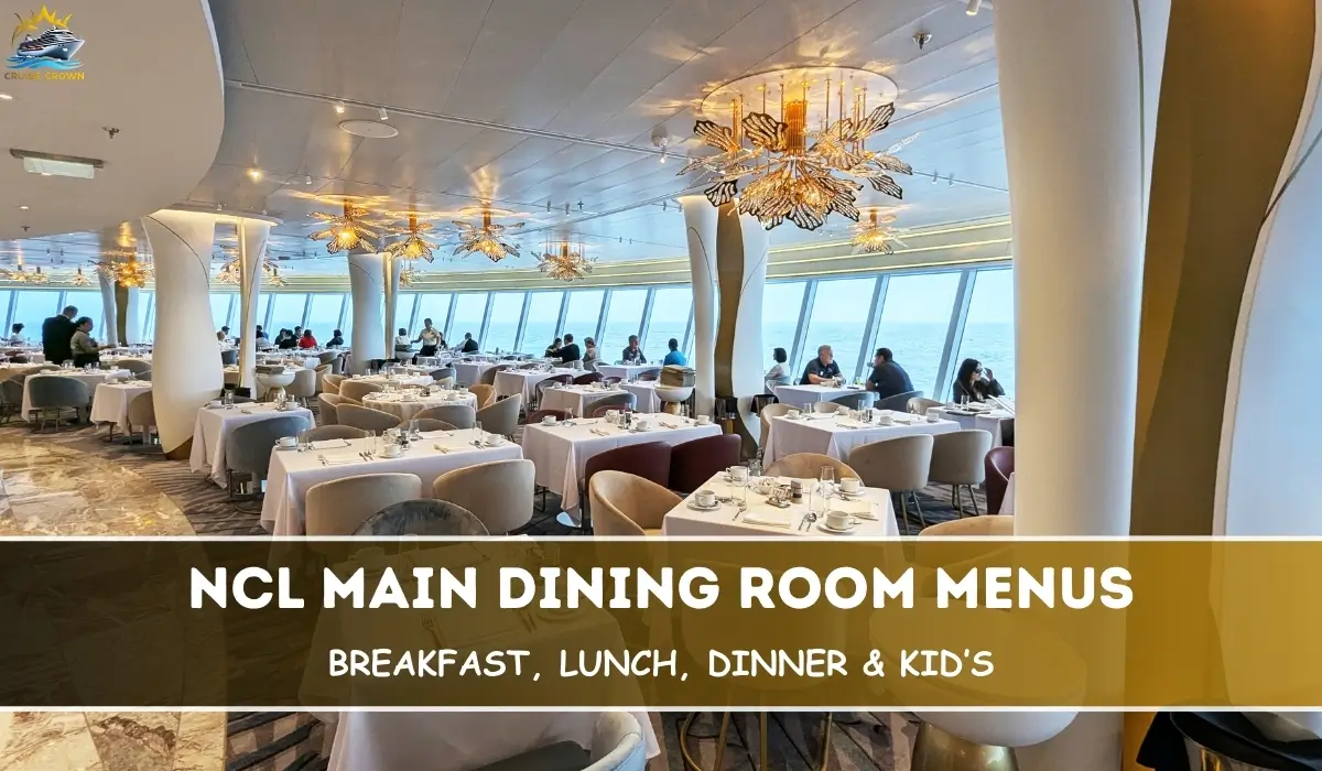 NCL Main Dining Room Menus for 2026