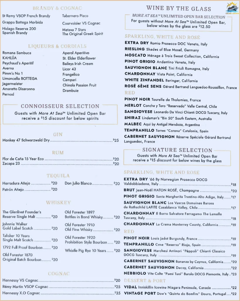 NCL The Local drink menu 2